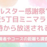 オールスター感謝祭2025秋ミニマラソンは何時から？出場者やコースの距離も調査！